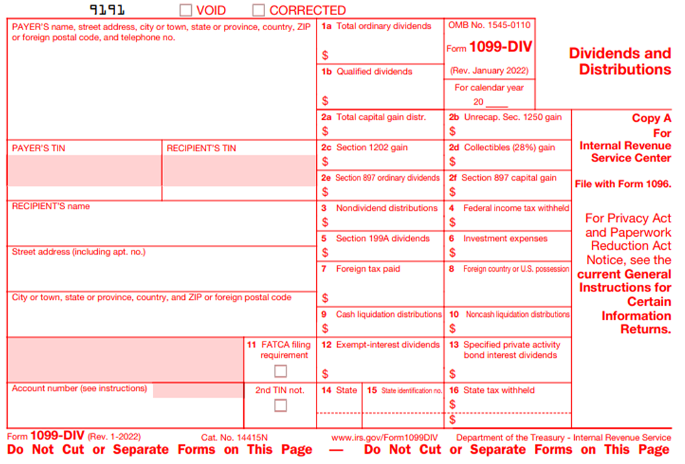 Form 1099 DIV