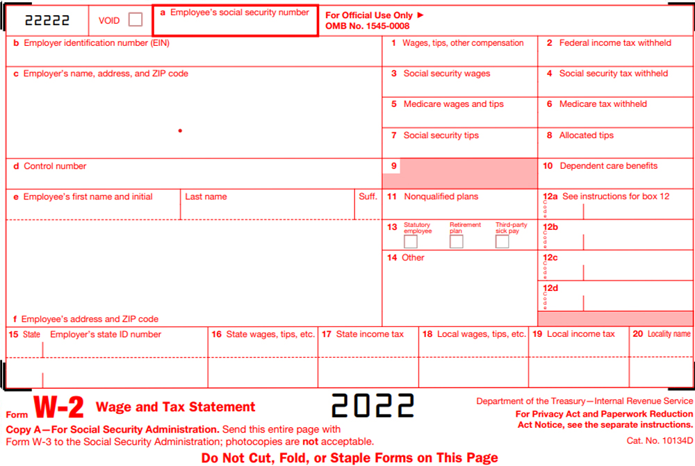 Information Returns - IRS Form W-2